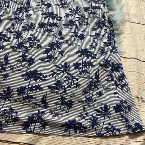 Vineyard Vines Tropical Palm Print Racerback Swing Dress Nlue Sz L - Picture 6 of 9